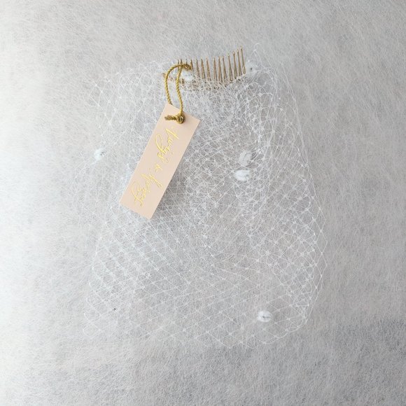 Twigs and Honey Mini Dotted Birdcage Veil - Picture 3 of 3